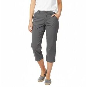 Duluth Pants Capri Hiking  Women Sz 6 Gray Outdoor Duluth Trading Nylon Spandex